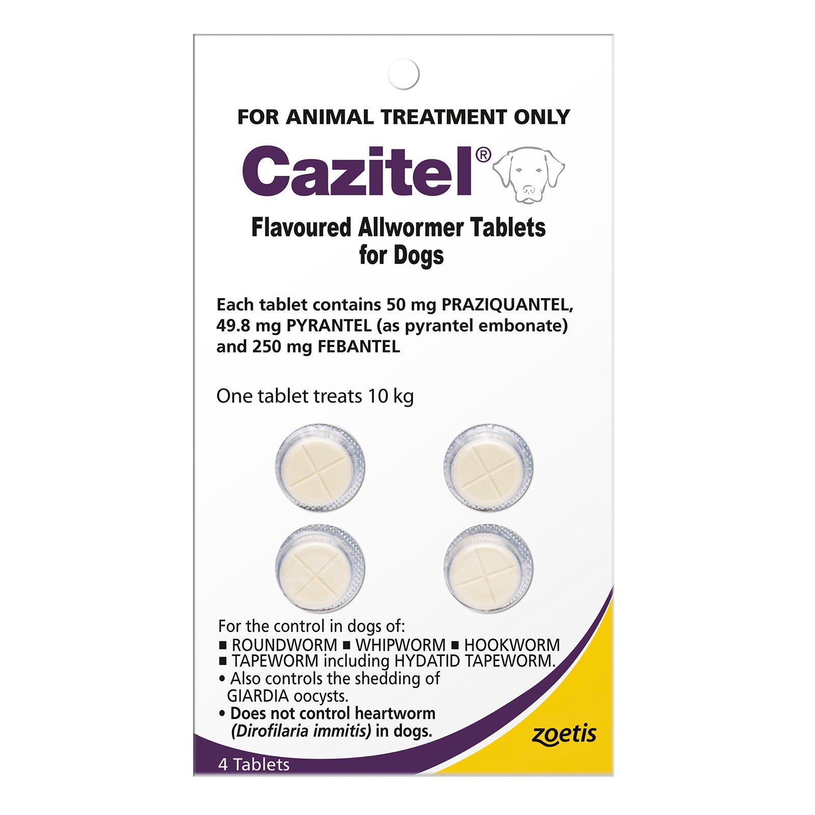 CAZITEL ALLWORMER DOG 4PK
