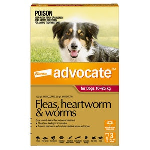 ADVOCATE DOGS 10KG-25KG (LRG) 3PK ELANCO