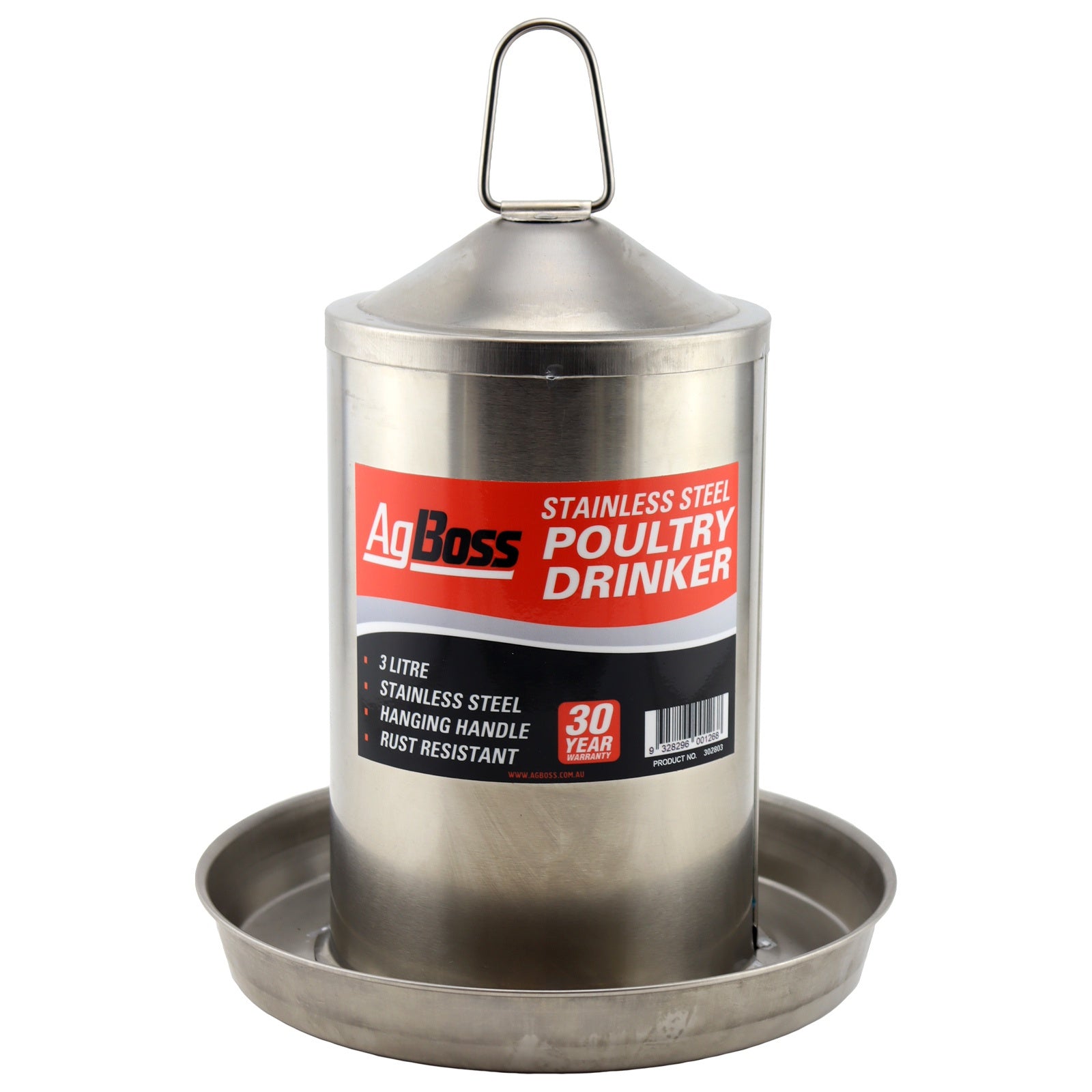 STAINLESS STEEL POULTRY DRINKER 3LT