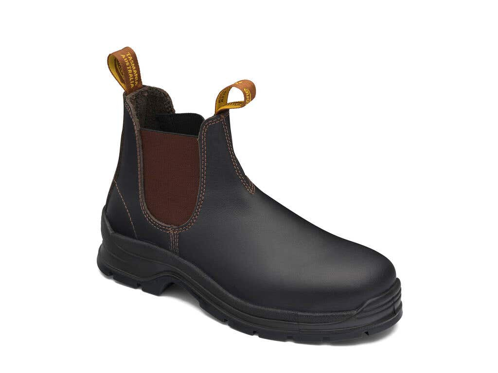 BLUNDSTONE 311 UNISEX ELASTIC SIDED SAFETY BOOT BROWN SIZE 8