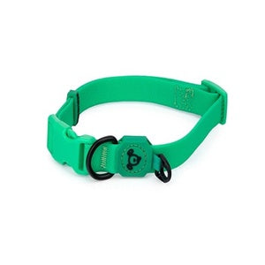 DOG COLLAR W/PROOF MEDIUM 34-49CM M/GREEN