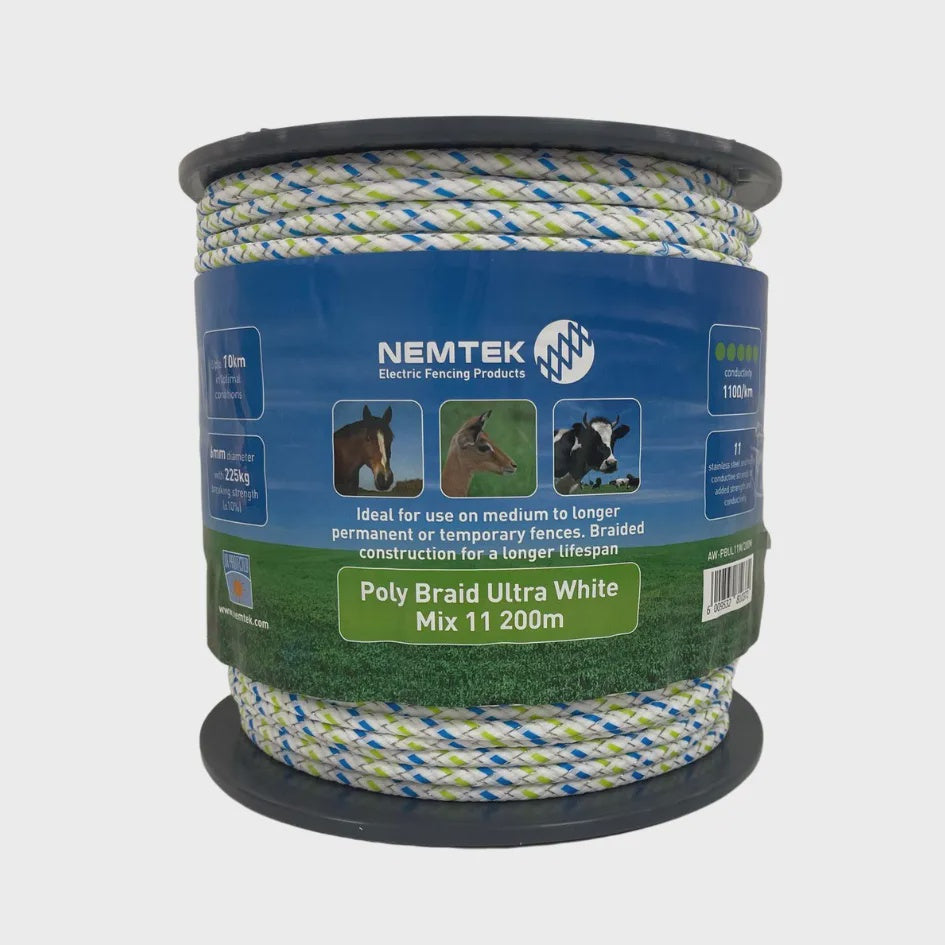 POLY BRAID ULTRA WHITE 6MM MIX 11/200M AW-PBUL11W/200M