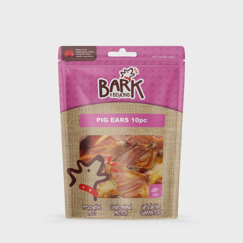BARK & BEYOND PIG EARS AUSTRALIAN 10PC