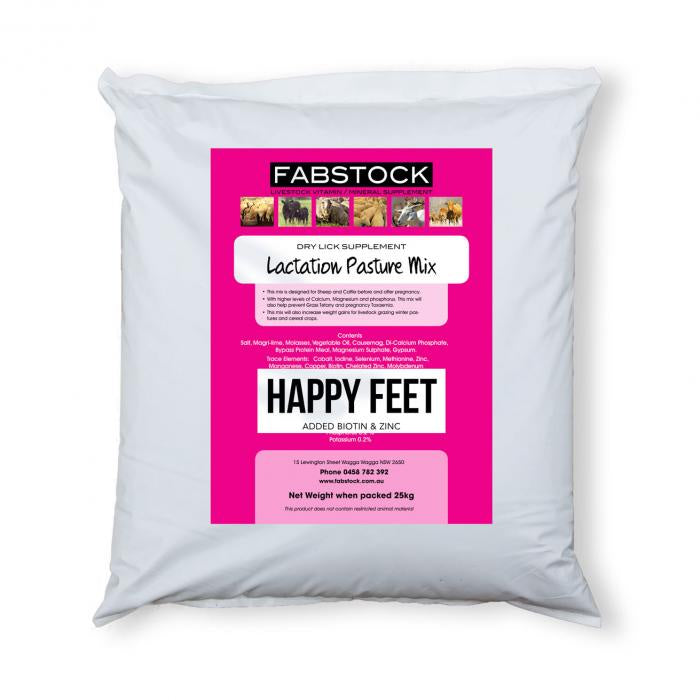 LACTATION PASTURE HAPPY FEET 25KG FABSTOCK