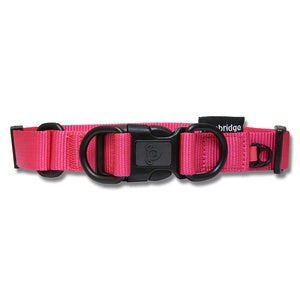 DOG COLLAR NYLON D/RING PREM LGR PINK