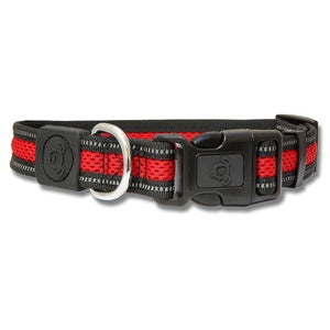 DOG COLLAR LARGE DBL LAYER RFL RED