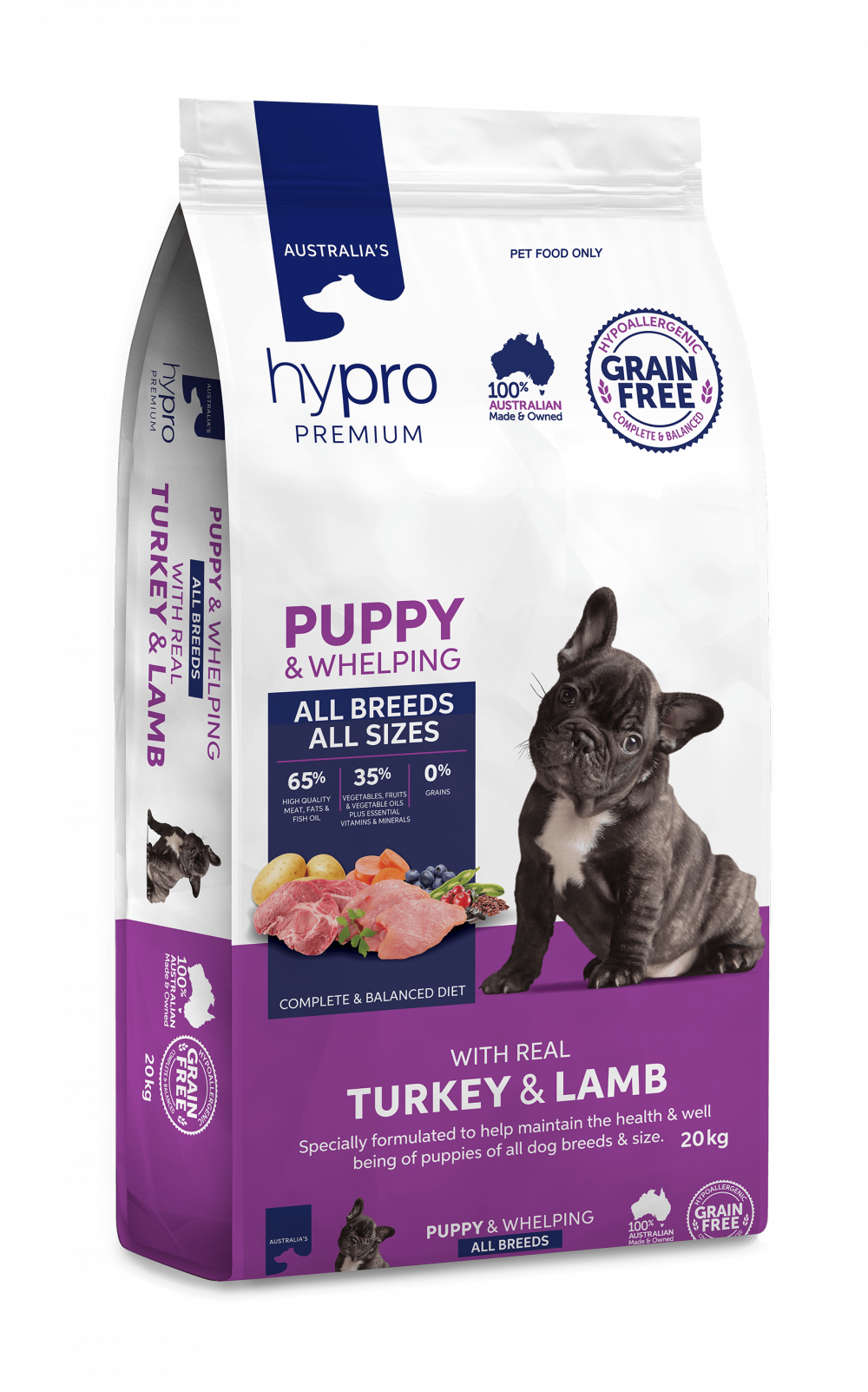 HYPRO PREMIUM G/F PUPPY TURKEY &amp; LAMB 20KG