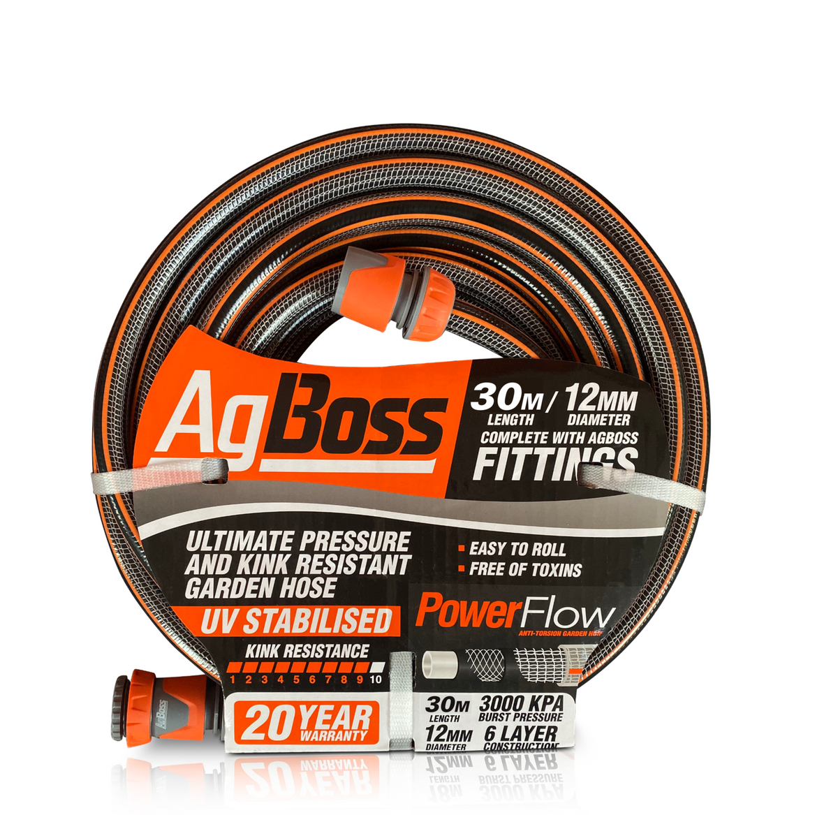 AG BOSS PREMIUM HOSE 12mm x 30m fitted
