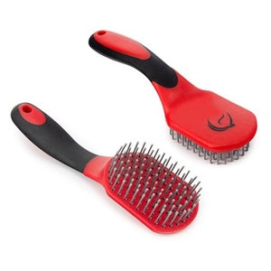 MANE &amp; TAIL BRUSH RED/BLACK