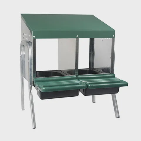 NESTING BOX METAL ROLLAWAY 2 HOLE SINGLE ROW/SIDED W/LEGS BAINBRIDGE VET